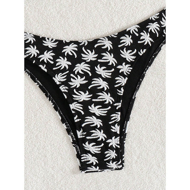 Damen Triangel-Bikini mit kontrastierendem Palmendruck Echo Archiv