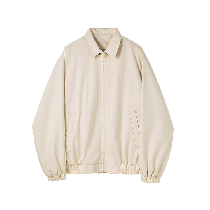 Herren Minimalistische Harrington-Übergangsjacke mit Stehkragen, Kinnschutzriegel und elastischem Saum Echoarchiv
