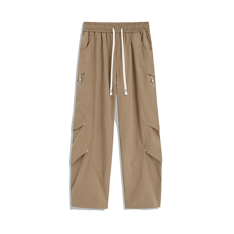 Herren Utility-Cargo-Loungehose mit Tunnelzugbund, Mehrfachtaschen & weitem Bein Echoarchiv