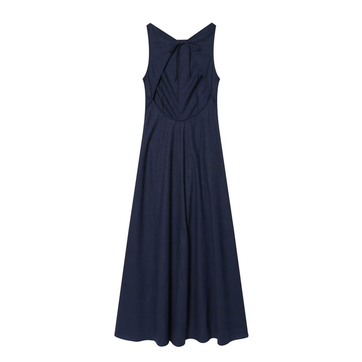 Damen Maxikleid mit elegantem V-Ausschnitt und fließendem Schnitt Echo Archiv