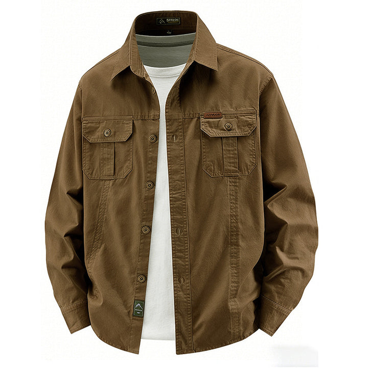 Herren nan leichte Overshirt-Jacke mit Klappbrusttaschen und klassischem Hemdkragen Echo Archiv