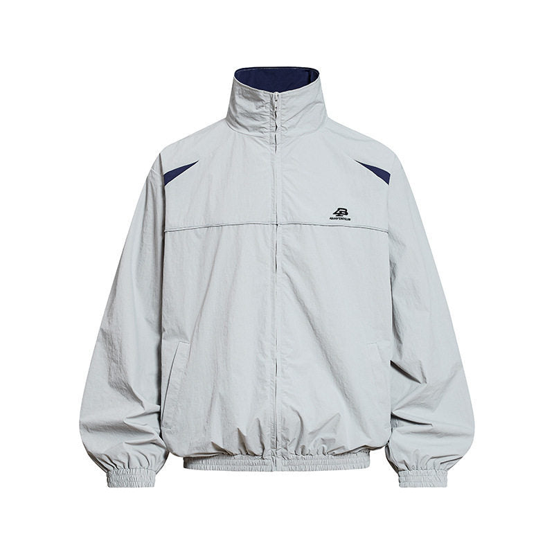 Herren Leichte Windbreakerjacke mit Stehkragen, elastischem Saum und Relaxed-Fit Echoarchiv