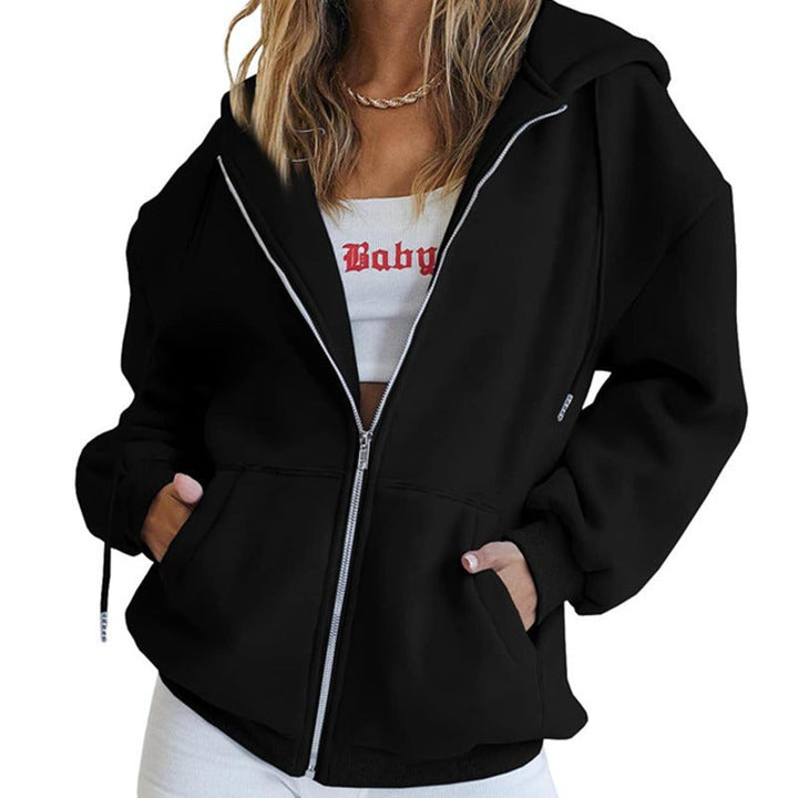 Damen Oversized Kapuzenjacke mit Reißverschluss – Célinea