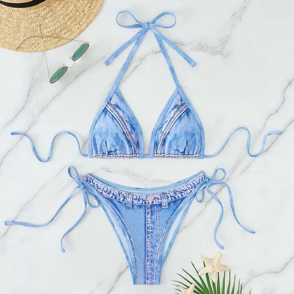 Damen Denim-Bikini mit modischem Schnitt – Maréssa