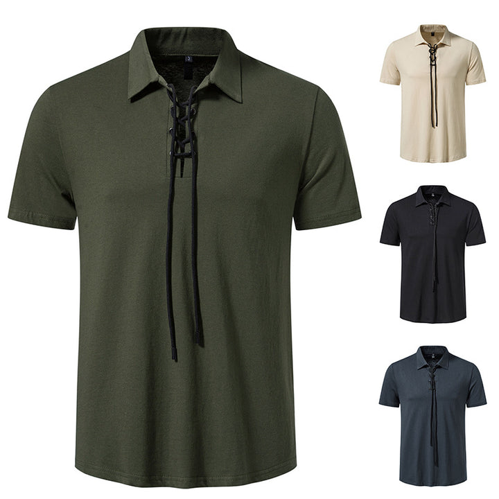Herren Polo-Shirt mit einzigartigem Schnürdesign Echoarchiv