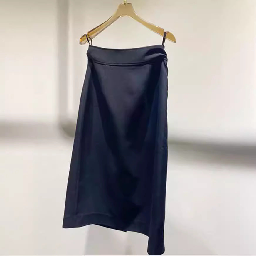 Damen Taillierter Midirock mit hohem Bund und zentralem Vorderschlitz Echo Archiv
