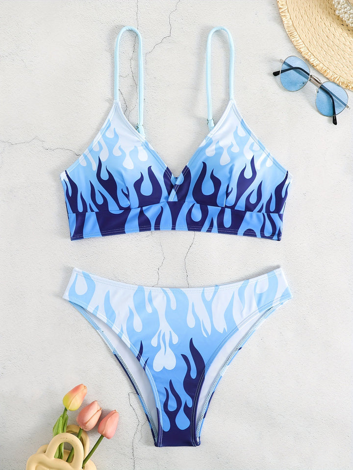 Damen Triangel-Bikini mit aufregendem Flammenmuster Echo Archiv