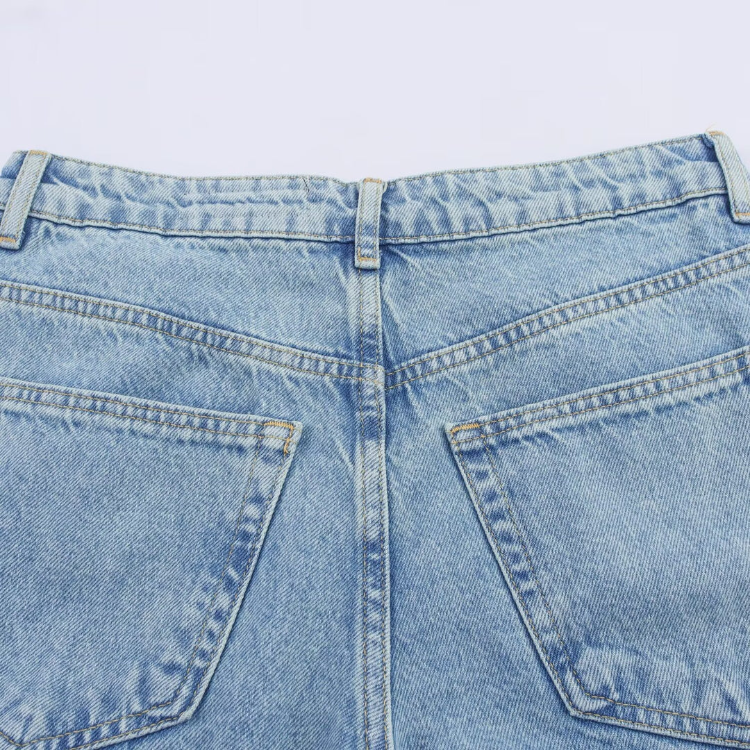 Damen weite Jeans mit floralen Spitzenapplikationen Echo Archiv