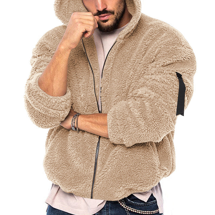 Herren Kapuzenjacke aus kuscheligem Plüschstoff Echoarchiv