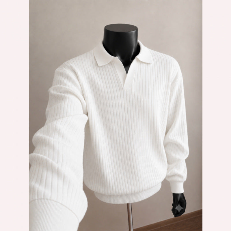 Stylischer gestrickter Pullover für Herren mit V-Ausschnitt Echo Archive