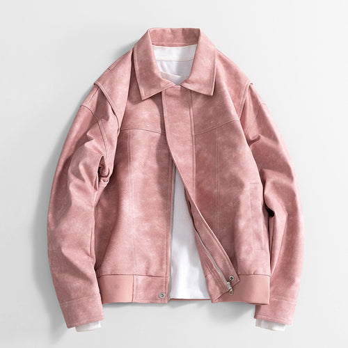 Herren Moderne Blousonjacke aus Kunstleder Echo Archiv