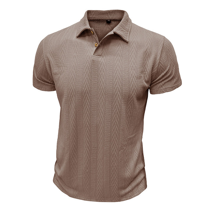 Herren Poloshirt mit strukturiertem Jacquard-Muster und modischem Kragen Echoarchiv