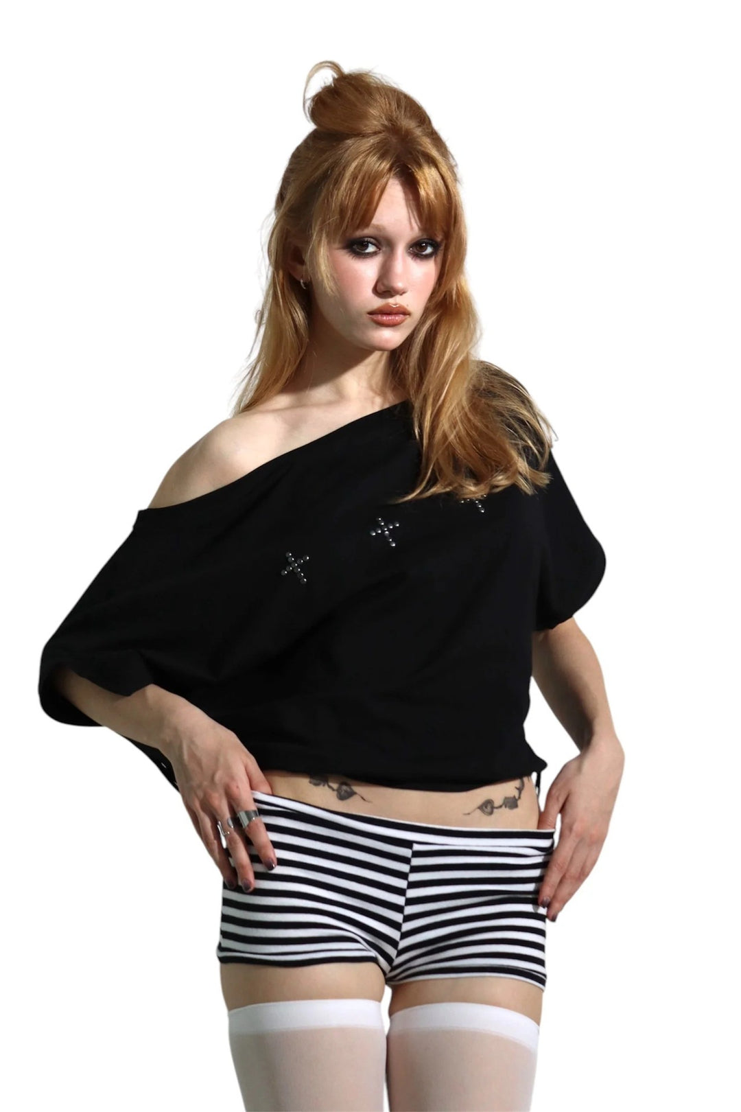 Damen Oversized Shirt mit glitzerndem Grafikelement Echo Archiv