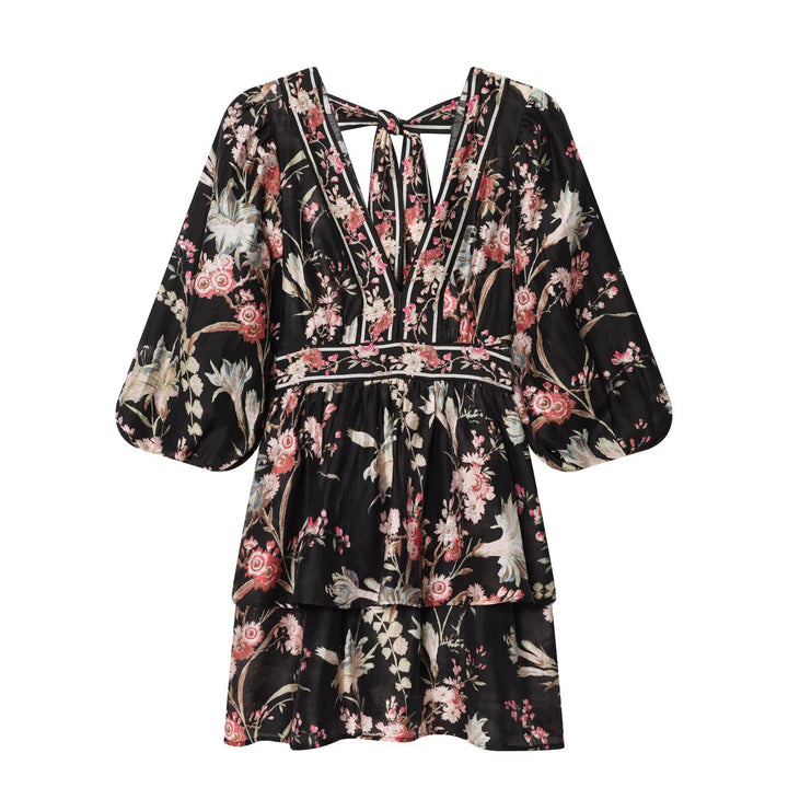 Damen Boho-Kleid mit voluminösen Ärmeln und romantischem Blumenmuster Echo Archiv
