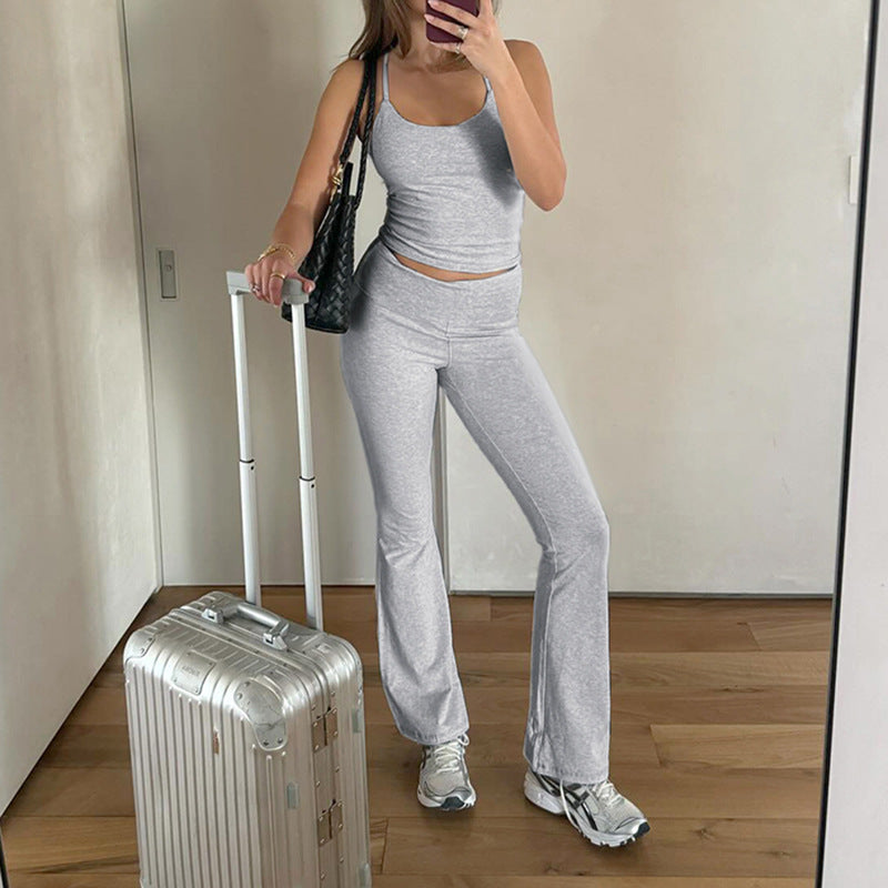 Damen lässiger Jumpsuit mit figurbetontem Oberteil und weiten Beinen Echo Archiv