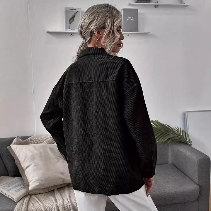 Damen Cord-Overshirt mit Pattentaschen und Oversize-Schnitt Echoarchiv