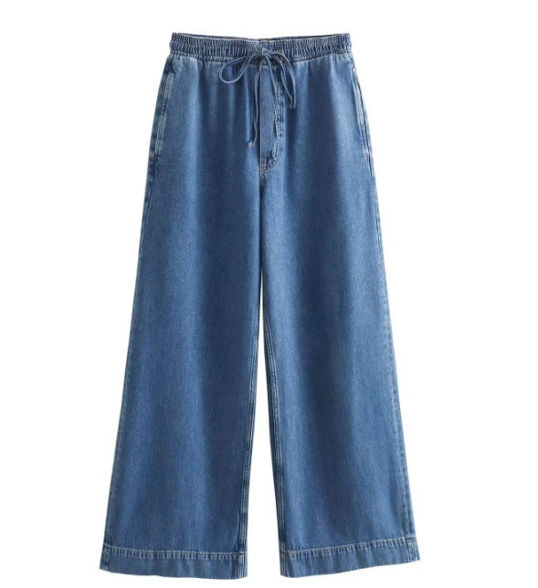 Damen 200+ Oversize Denim‑Hemdbluse mit V‑Ausschnitt und Brusttasche Echo Archiv