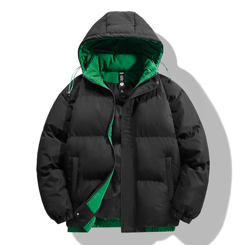 Herren modische gesteppte Winterjacke mit abnehmbarer Kapuze und isolierender Fütterung Echoarchiv