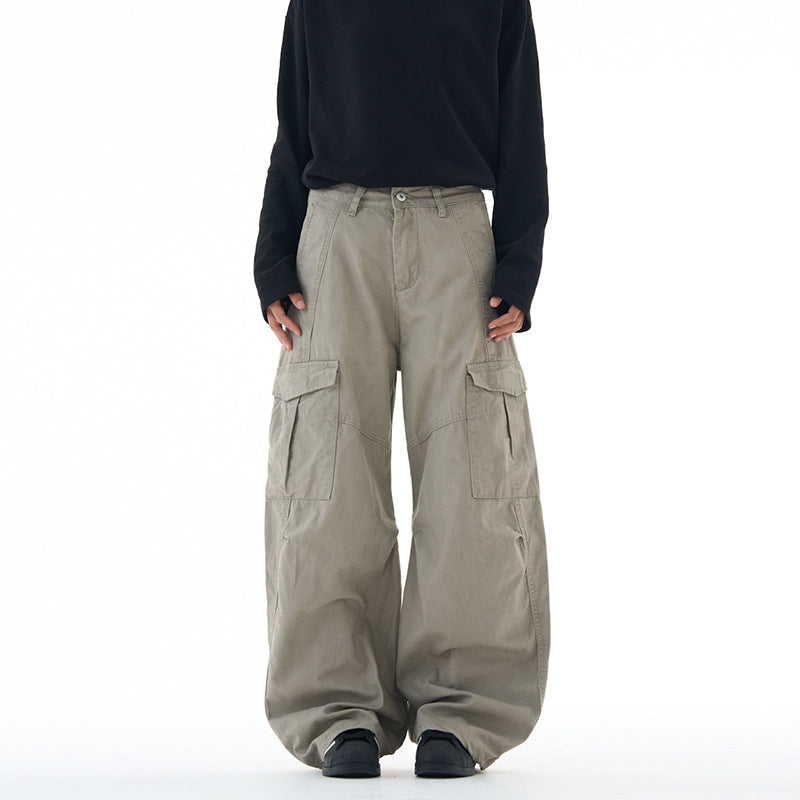 Unisex Ultraweite Cargohose mit tiefem Schritt und großen Klappentaschen Echo Archiv