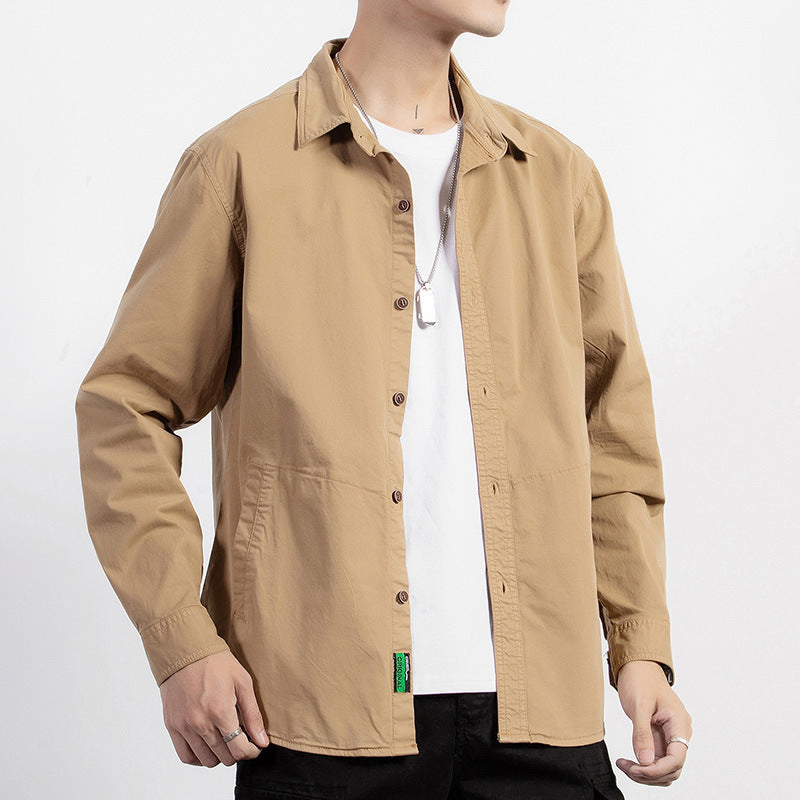 Herren leichtes Utility-Overshirt mit Knopfleiste und Hemdkragen Echoarchiv