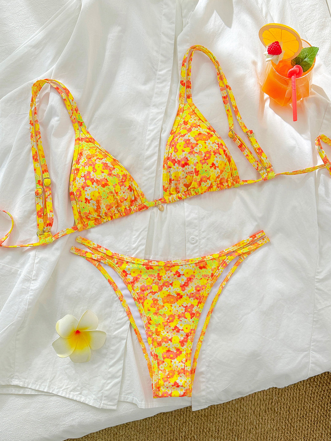 Damen Triangel-Bikini mit floralen Mustern Echo Archiv