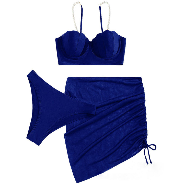 Damen Bandeau-Bikini mit eleganten Perlen-Trägern Echo Archiv