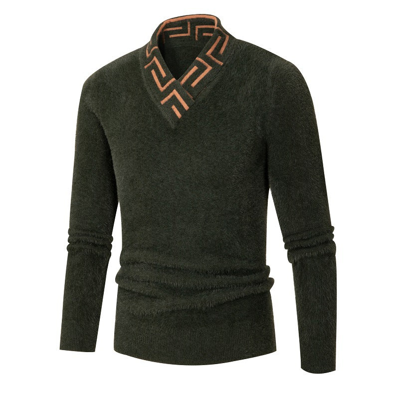 Herren modischer Pullover mit schickem Stehkragen und strukturiertem Design Echoarchiv