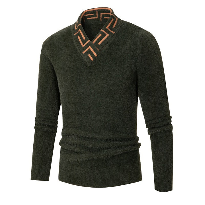 Herren modischer Pullover mit schickem Stehkragen und strukturiertem Design Echoarchiv