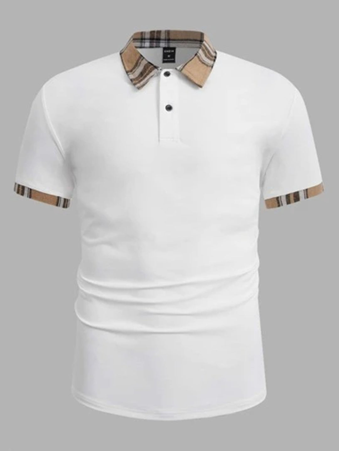 Herren Poloshirt mit modernem Karodetail Echoarchiv