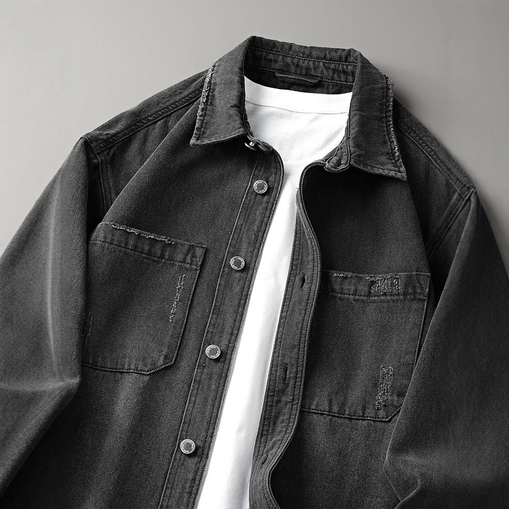 Herren Robustes Denim Hemd Bluse Echo Archive