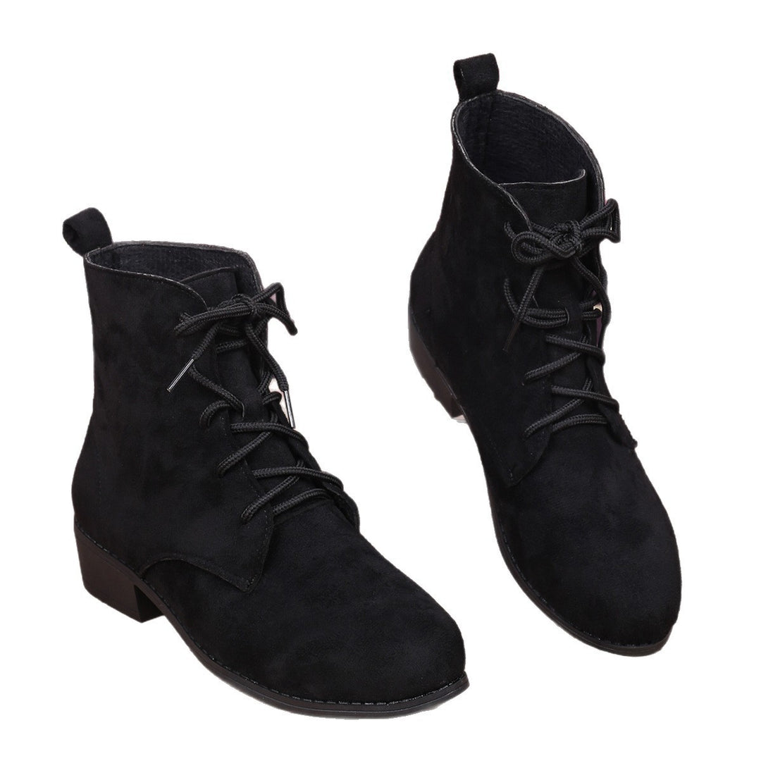 Damen nan knöchelhohe Schnürstiefelette mit soften Veloursoptik, praktischer Zugschlaufe und niedrigem Blockabsatz Echo Archiv