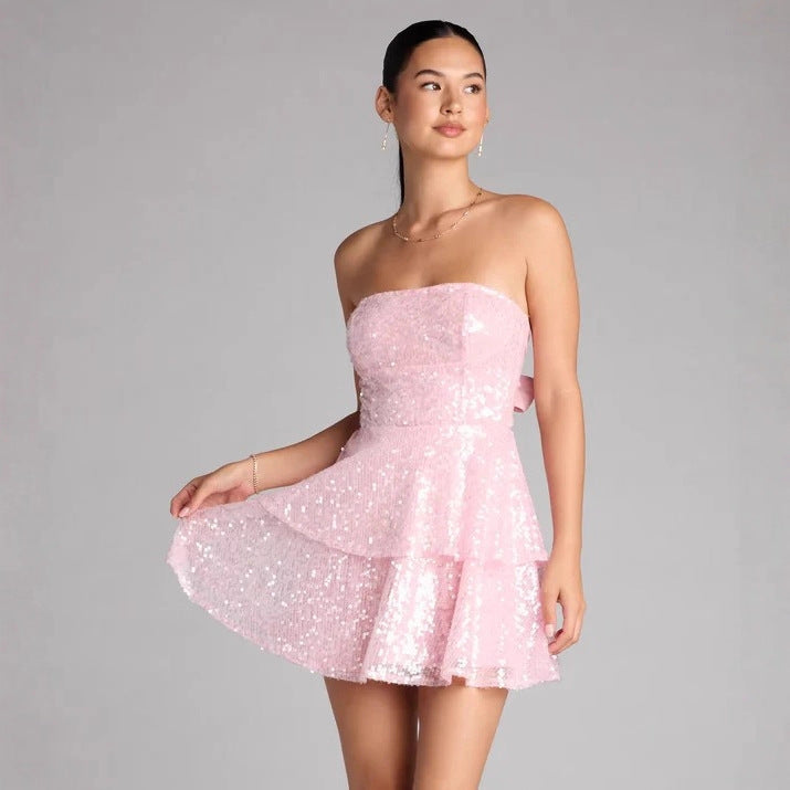Damen Glamouröses Strass Minikleid Echo Archiv