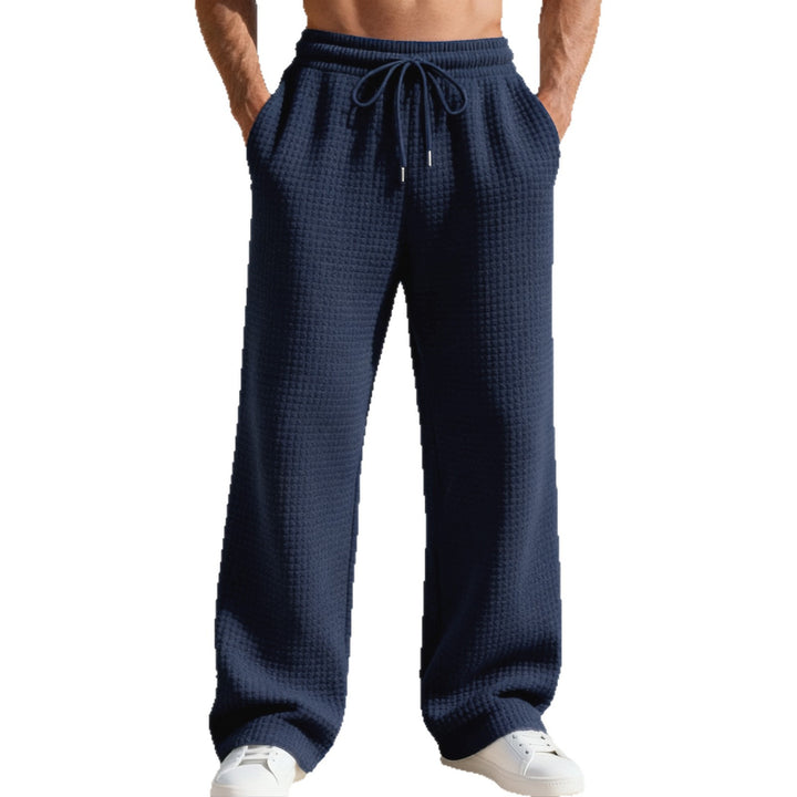Herren Locker geschnittene Loungehose mit Waffelstruktur und Kordelzug – Sorevano