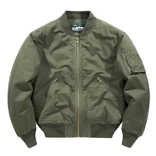 Herren Canvas-Bomberjacke im Vintage-Workwear-Design mit Ärmeltasche – Brevano