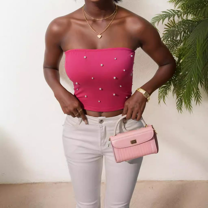 Damen Bandeau-Top mit eleganten Perlenapplikationen Echo Archiv