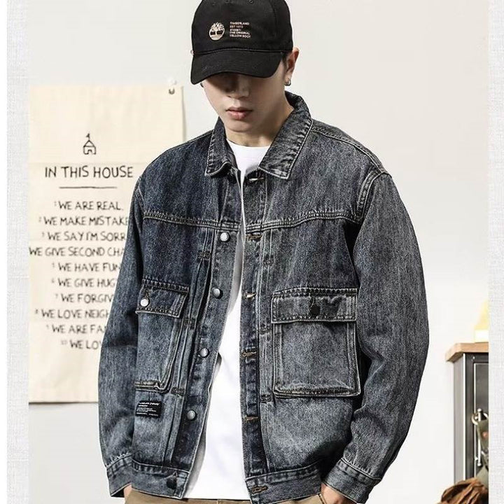 Herren Modische Denimjacke mit praktischen Taschen Echoarchiv
