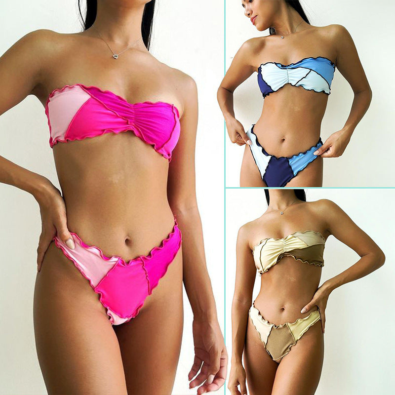 Damen Bandeau-Bikini mit Rüschendetails Echo Archiv