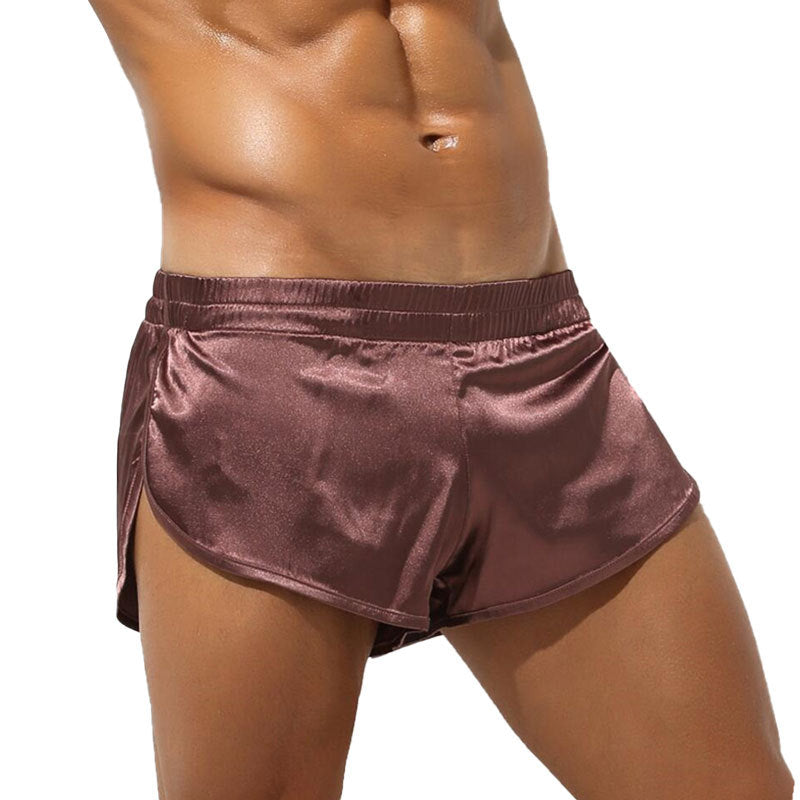 Herren nan kurze Satin-Schlafshorts mit elastischem Bund und seitlichem Schlitz Echo Archiv