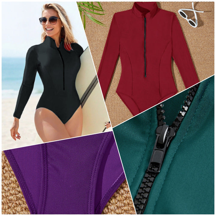 Damen Sportlicher Langarm-Surfsuit mit hochgeschlossenem Kragen Echo Archiv