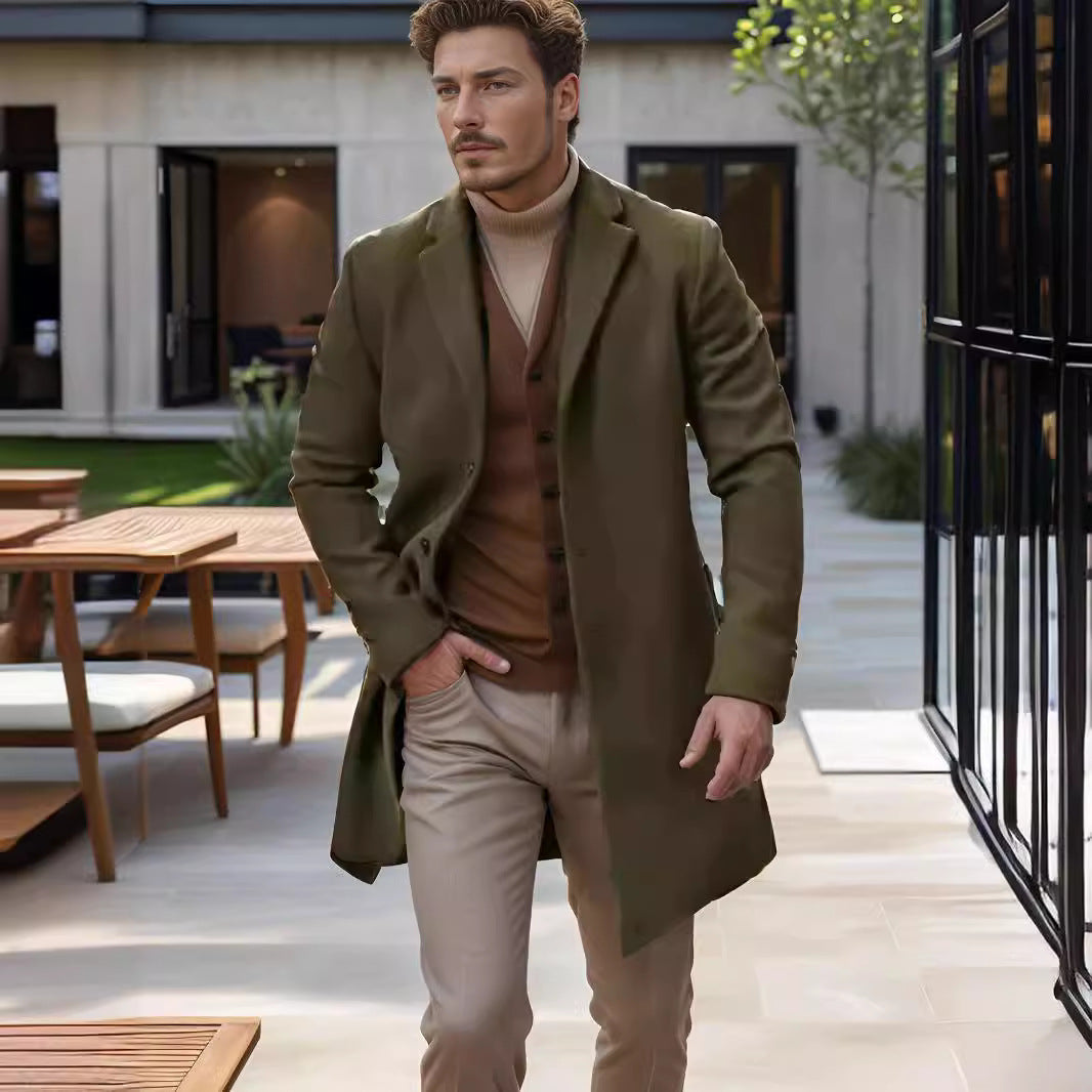 Herren eleganter Langmantel mit modernem Schnitt und hochwertigem Innenfutter Echoarchiv