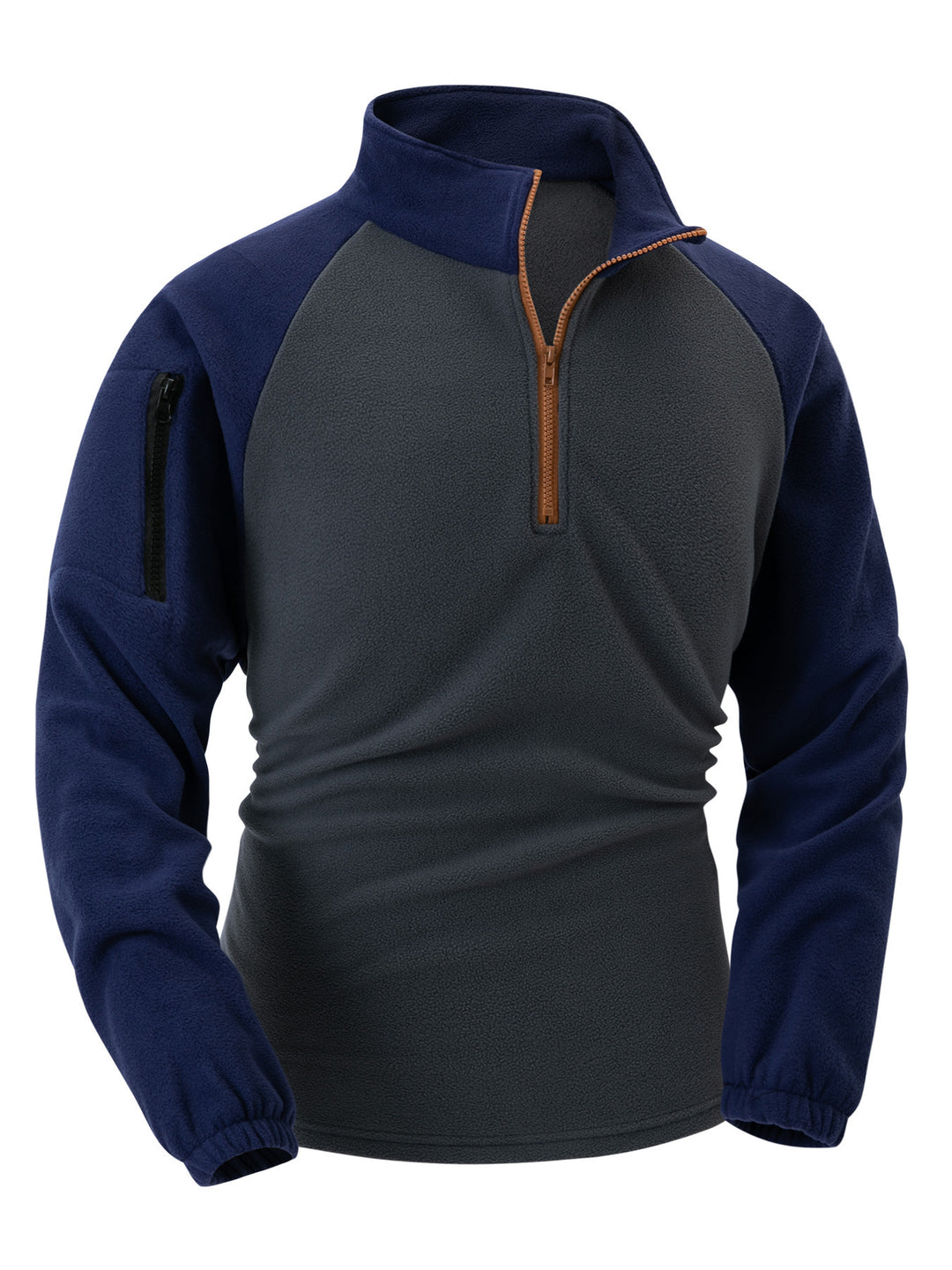 Herren Fleecejacke mit halbem Reißverschluss und praktischen Taschen Echoarchiv