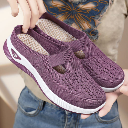Damen nan atmungsaktive Strick-Slipper Clog mit seitlicher Cut-Out-Öffnung, dämpfender EVA- und PU-Zwischensohle Echo Archiv
