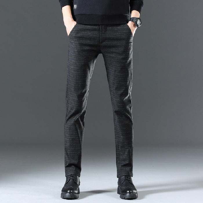 Herren moderne Chinohose mit elastischem Bund und seitlichen Taschen Echoarchiv