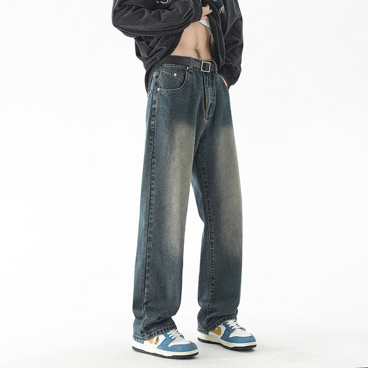 Herren Baggy-Jeans im Vintage-Stonewash mit weitem geradem Bein Echo Archiv