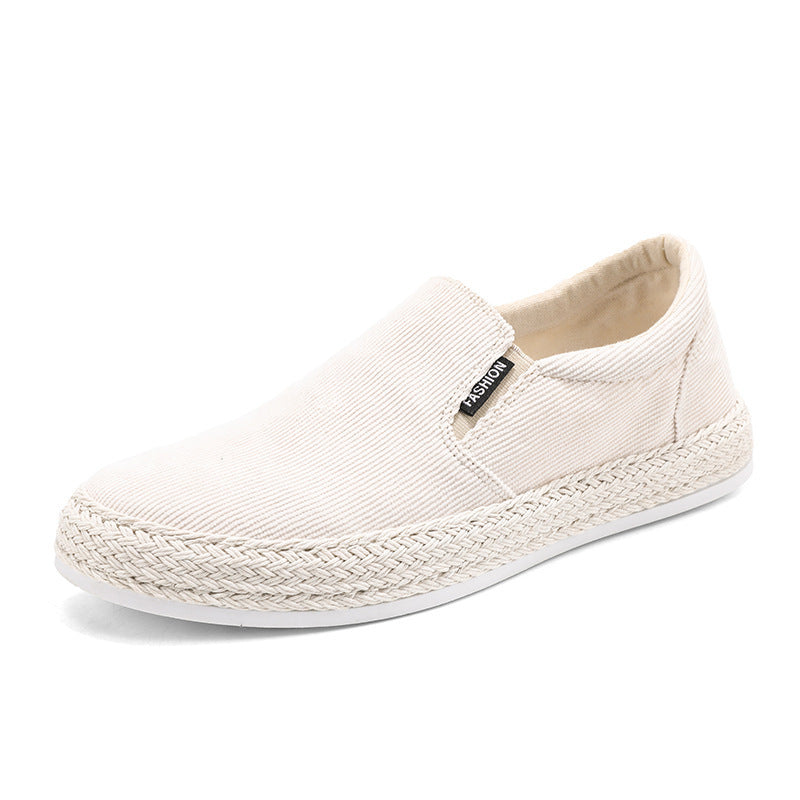 Herren Espadrille-Slipper aus Canvas mit geflochtenem Jutebesatz – Tavélo
