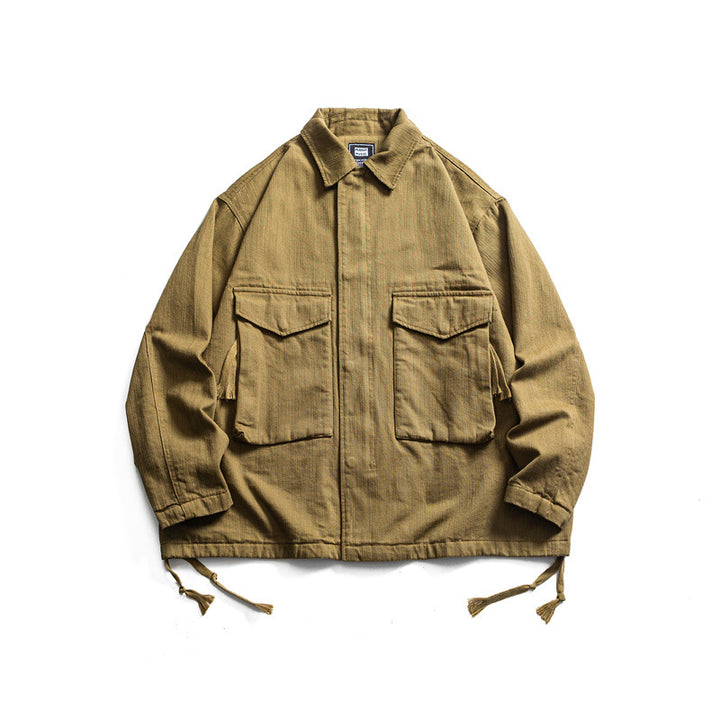 Herren Boxy-Utility-Blousonjacke aus Canvas mit aufgesetzten Pattentaschen und Kordelzugsaum Echoarchiv