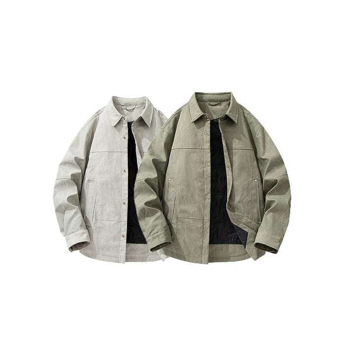 Herren gesteppte, gefütterte Canvas-Utility-Jacke mit Druckknöpfen Echo Archiv