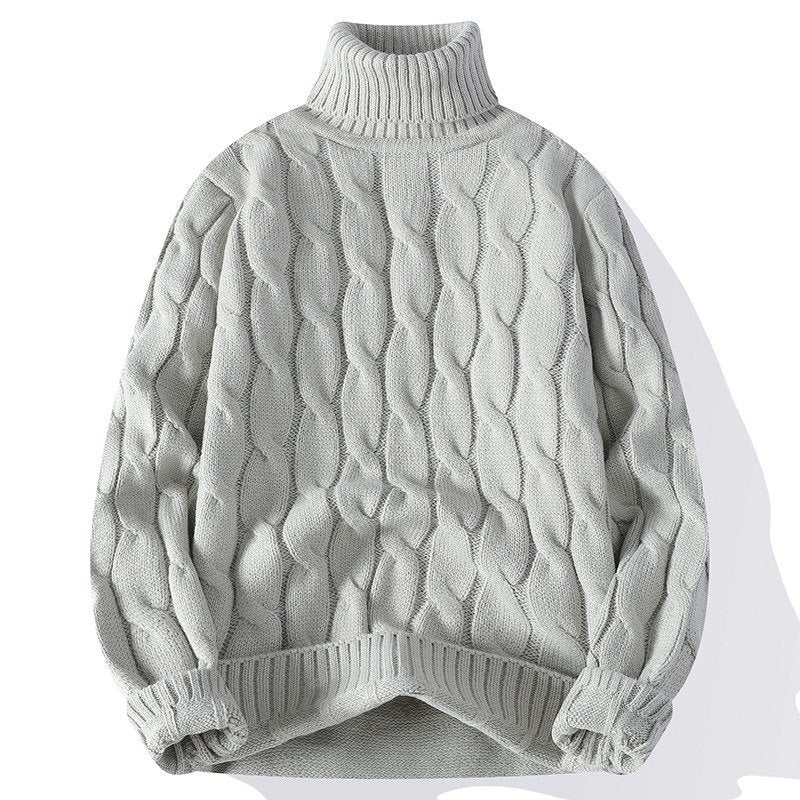Damen Grobgestrickter Rollkragenpullover mit Zopfmuster und Oversize-Schnitt Echo Archiv
