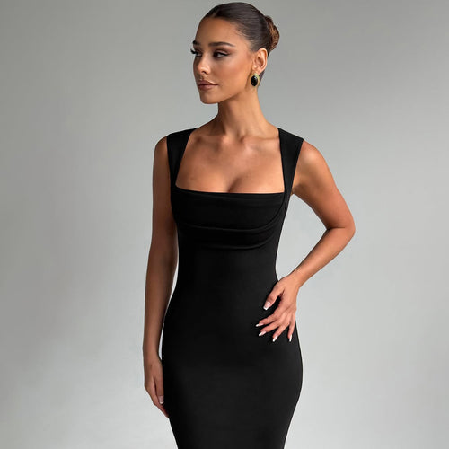 Damen Elegantes Etuikleid mit transparenten Einsätzen Echo Archiv