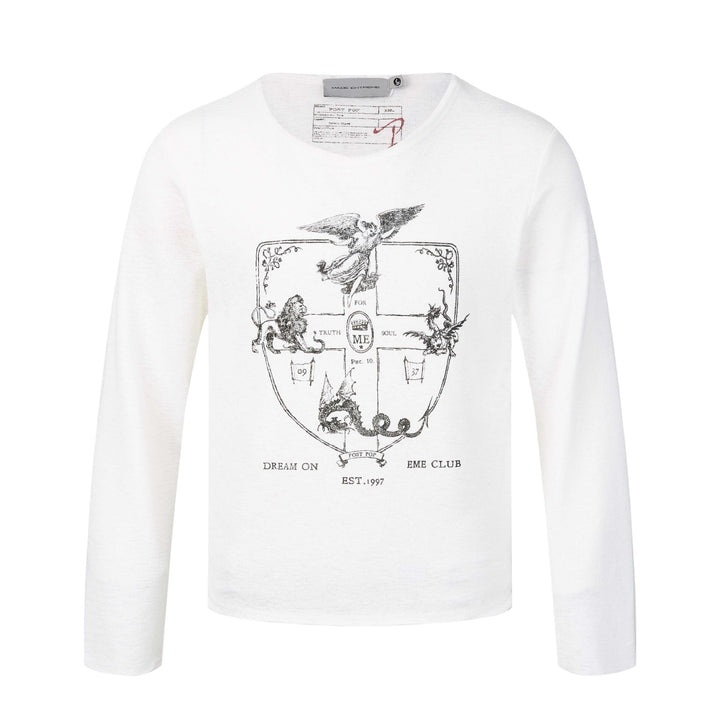 Unisex Langärmeliges Feinstrick-Shirt mit Wappenprint Echoarchiv